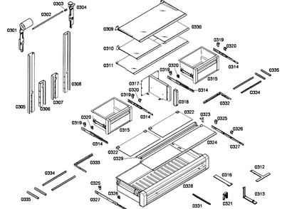 Shelf & Drawer Assy Diagram and Parts List for T36IT71NNP 28 Thermador Refrigerator