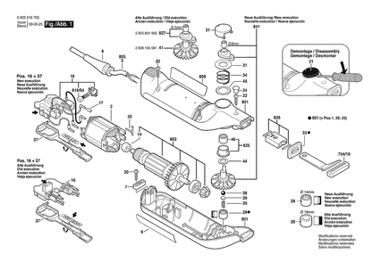 Section 1 Diagram and Parts List for PSE180E 0603316737 Bosch Nibbler & Shears