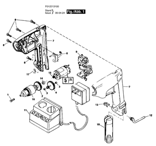 Bosch 2131type1 (F012213100) Diagram and Parts List for 2131 (TYPE 1)(F012213100) Bosch Cordless Drill