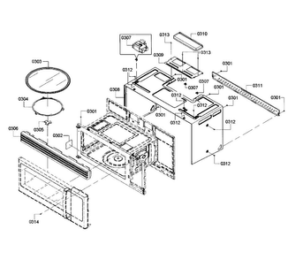 Cavity Diagram and Parts List for HMV3062U 02 Bosch Microwave