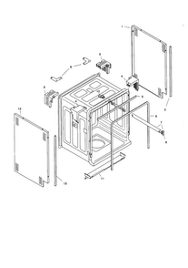 Tank Assembly Diagram and Parts List for SHU4016UC 06 Bosch Dishwasher