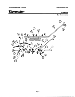 04 - GAS COMPONENTS Diagram and Parts List for SGSX456ZB  Bosch Range