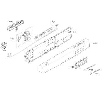 Control Panel Diagram and Parts List for SHE58C02UC 54 Bosch Dishwasher