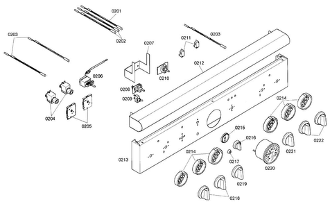Control Panel Diagram and Parts List for PRD364EDG02  Thermador Range