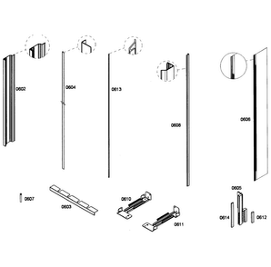 Framing Diagram and Parts List for T24ID80NLP 31 Thermador Freezer