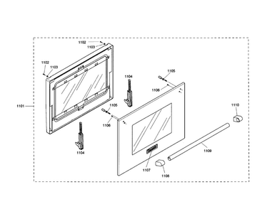 Door Diagram and Parts List for PRD484EEHC 01 Thermador Range