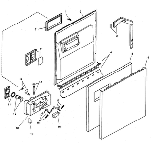 Door Assy Diagram and Parts List for SHU6806UC 11 Bosch Dishwasher