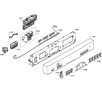 Control Panel Diagram and Parts List for SHE55M16UC 64 Bosch Dishwasher