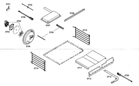 Oven Parts Diagram and Parts List for PRG364EDH01  Thermador Range