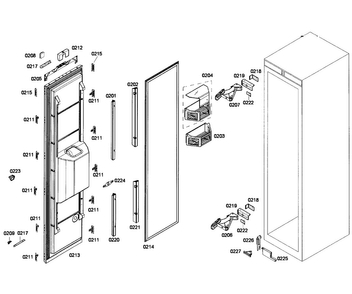 Door Assy Diagram and Parts List for T24ID80NRP 37 Thermador Freezer