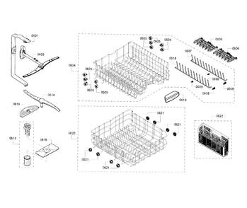 Rack Diagram and Parts List for SHX53T55UC 02 Bosch Dishwasher