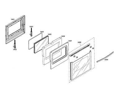 Door Diagram and Parts List for HES5022U 01 Bosch Range