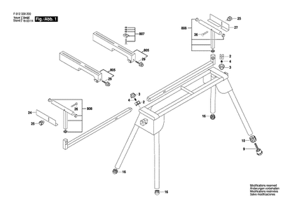 Part Location Diagram of 2610958971 Bosch Tool WORK SUPPORT
