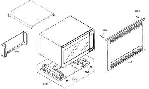 Microwave Mounting Assy Diagram and Parts List for MEMCW301EB01  Thermador Microwave