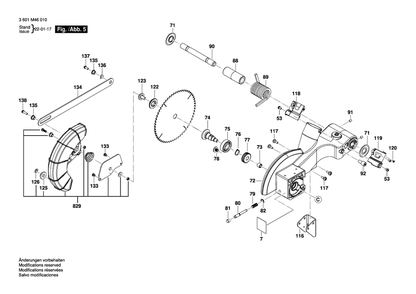 Part Location Diagram of 1609B07445 Bosch Tool HEAD RETURN SPRING