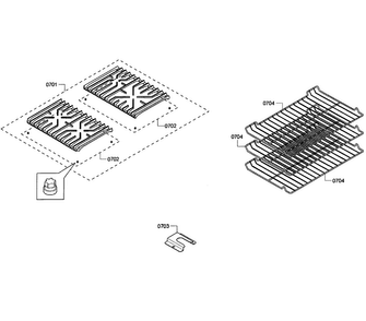 Grates/shelfs Diagram and Parts List for HGS7052UC 08 Bosch Range