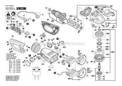 Page 1 Diagram and Parts List for 1994-6D 3601H93G12 Bosch Sander Grinder