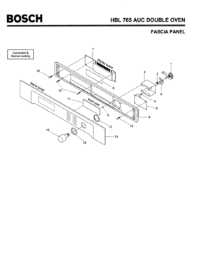 07 - FASCIA PANEL Diagram and Parts List for HBL765AUC(FD8207-)  Bosch Wall Oven