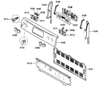 Control Assy Diagram and Parts List for HES3063U 01 Bosch Range