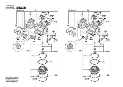 Figure 10 Diagram and Parts List for 3601GD3810 GWX14-60PBD Bosch Angle Grinder