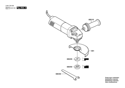 Section 2 Diagram and Parts List for GWS1703EVS 0601703239 Bosch Angle Grinder