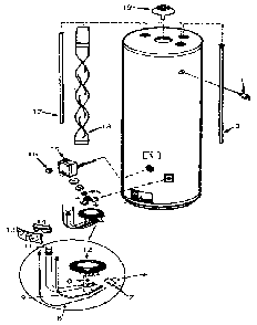 Replacement Parts Diagram and Parts List for 153333431  Kenmore Water Heater