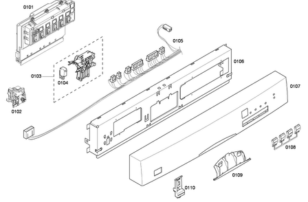 Control Panel Diagram and Parts List for SHE43F06UC 50 Bosch Dishwasher