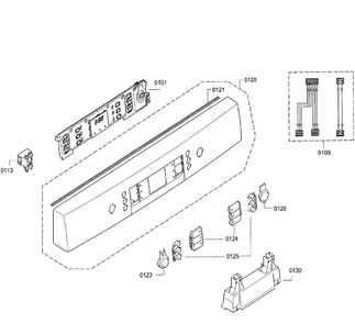 Control Panel Diagram and Parts List for SGE68U55UC 98 Bosch Dishwasher