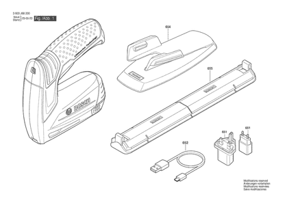 Section 1 Diagram and Parts List for 3603J68270  Bosch Nailer