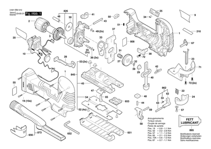 Part Location Diagram of 1619X08384 Bosch Tool SPRING