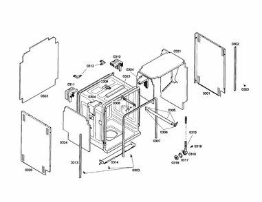 Body Diagram and Parts List for S35KMK17UC 27 Bosch Dishwasher