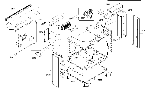 Frame Diagram and Parts List for HIIP054U 01 Bosch Range