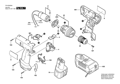Bosch Hd2645type1 (F012264504) Diagram and Parts List for HD2645 F012264504 Bosch Cordless Drill