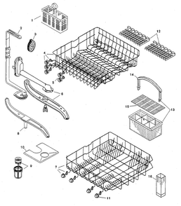 Racks Diagram and Parts List for SHU3302UC 11 Bosch Dishwasher