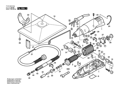 Section 1 Diagram and Parts List for 0332 F0130332CA Bosch Hammer Drill