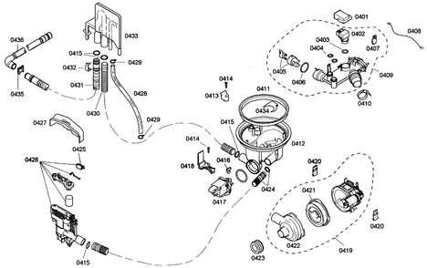 Pump Diagram and Parts List for SHE42L16UC 50 Bosch Dishwasher
