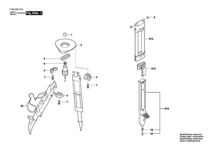 Diagram Diagram and Parts List for TP10F F 034 K91 31A Bosch Tool Stand & Cart