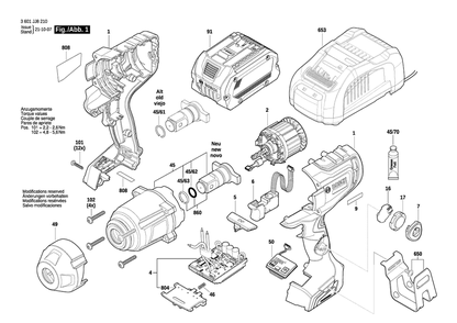 Diagram Diagram and Parts List for GDS18V-770C 3 601 JJ8 210 Bosch Wrench