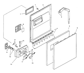 Door Assy Diagram and Parts List for SHU3322UC 11 Bosch Dishwasher