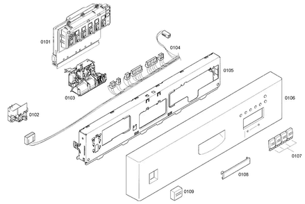 Control Panel Diagram and Parts List for SHE43C05UC 22 Bosch Dishwasher