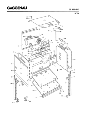 01 - BODY Diagram and Parts List for EB985-610  Bosch Range