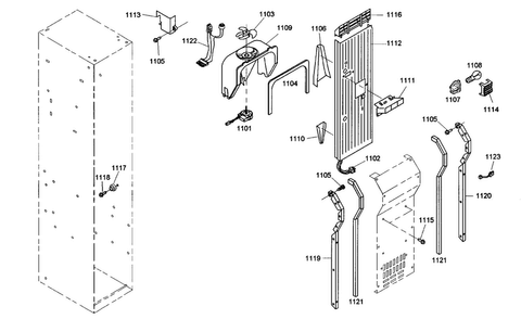 Duct Assy Diagram and Parts List for KBUIT4865E01  Thermador Refrigerator