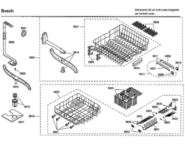 Rack Diagram and Parts List for SHX46L15UC 50 Bosch Dishwasher