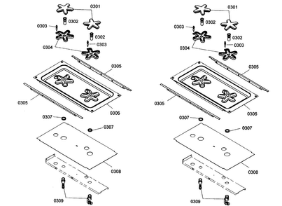 Burners Assy Diagram and Parts List for PRG364EDG01  Thermador Range