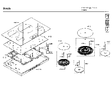 Part Location Diagram of 00716393 Bosch GLASS CERAMIC HOB TO