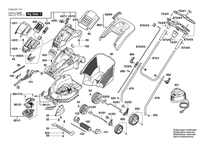 Part Location Diagram of 2607336006 Bosch Battery Pack 36v, 4,5ah, Li