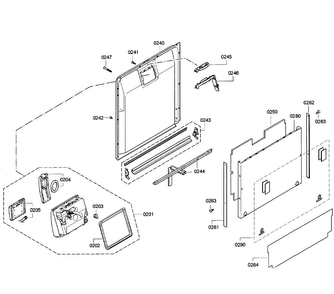 Door Assy Diagram and Parts List for SHV68E13UC 29 Bosch Dishwasher