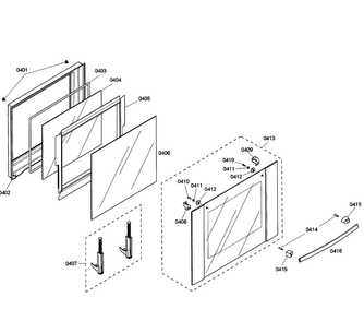 Door Upper Diagram and Parts List for HBL5660UC 03 Bosch Wall Oven