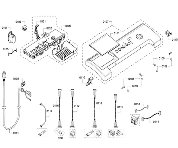 Control Panel Diagram and Parts List for WFMC5801UC 16 Bosch Washer