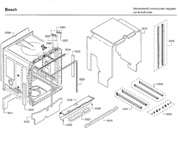 Frame Diagram and Parts List for SHXM98W75N 01 Bosch Dishwasher
